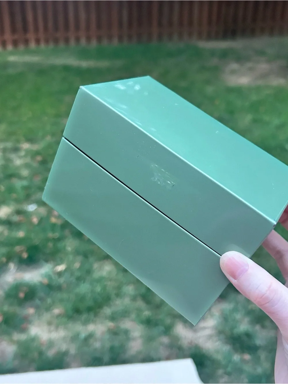 Vintage Metal Index Recipe Holder Green